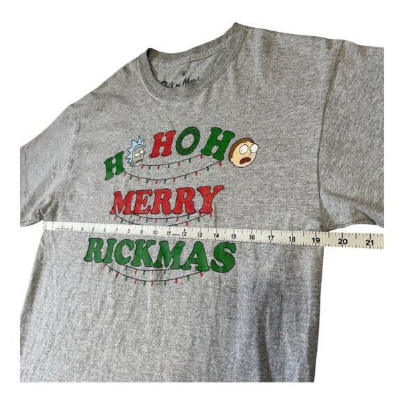 Rick and Morty Ho Ho Merry Rickmas Gray T-Shirt Adult Swim Ripple Junction M - Picture 6 of 8